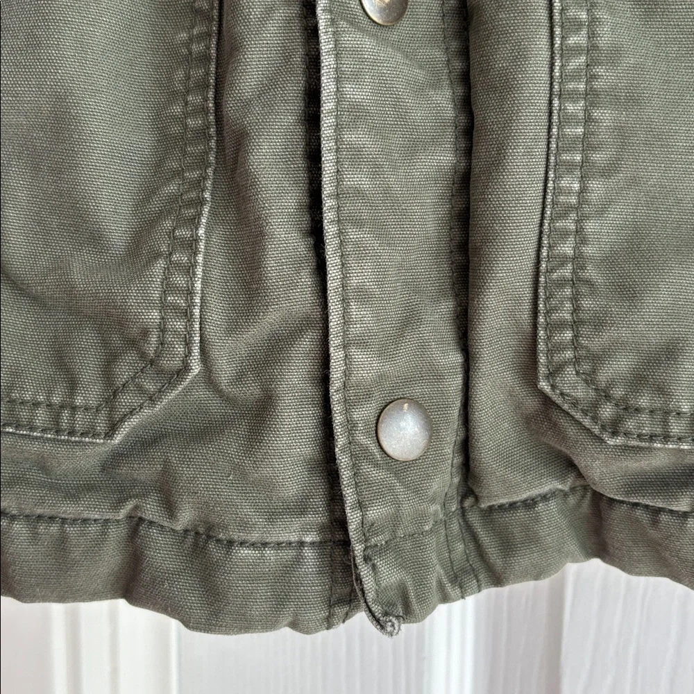 Old Navy Canvas Corduroy-Trim Flannel Lined Barn Chore Jacket Coat for Boys